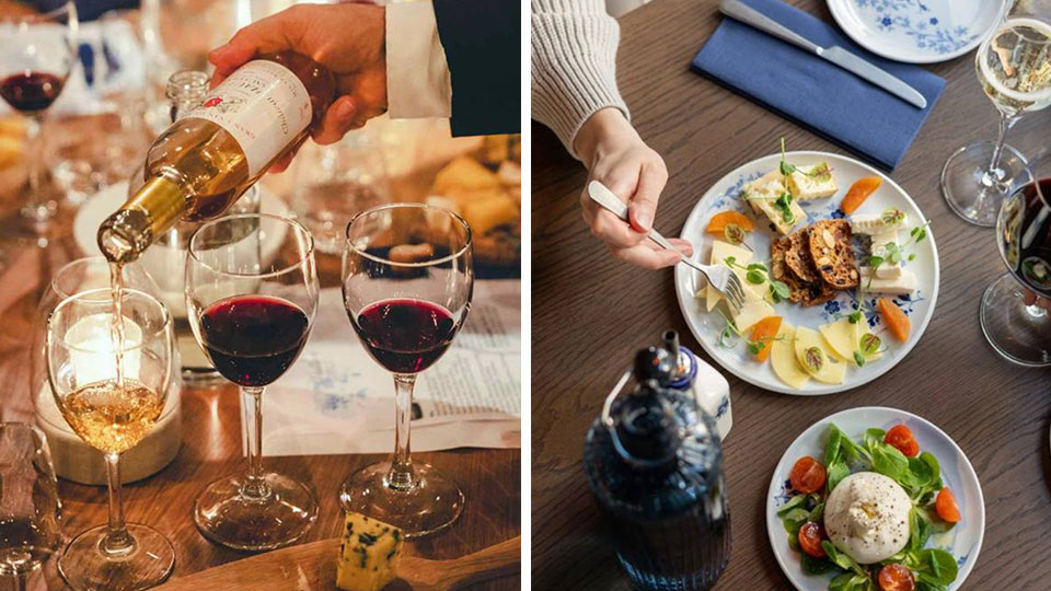 Vinsmaking med norske oster hos Winther Frognerparken med 5 viner og 7 oster